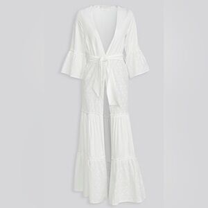 PALMAECEA SWIMWEAR ANTHROPOLOGIE White Robe Colibria Collection Size Small NWT